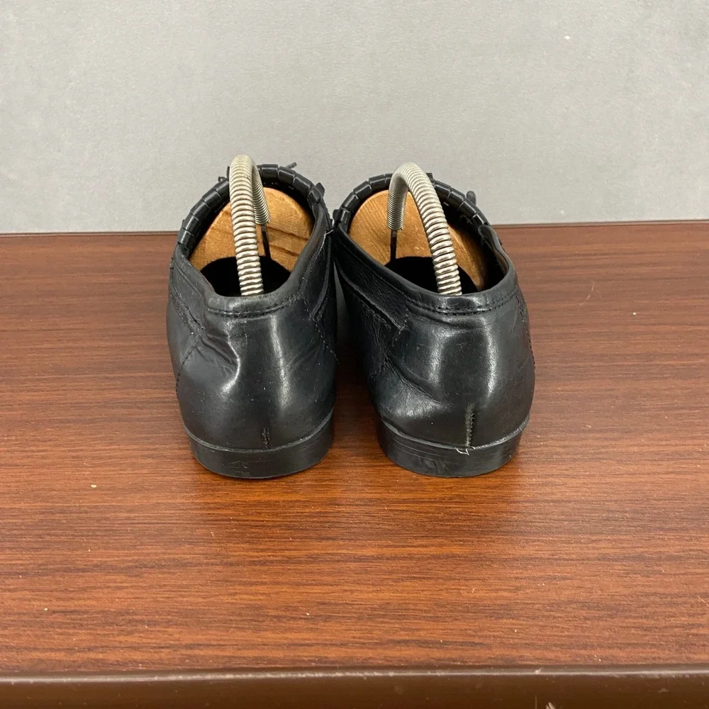 Nunn Bush Mens Vintage Black Leather Woven Kiltie Tassel Loafers 84111 001 10 M